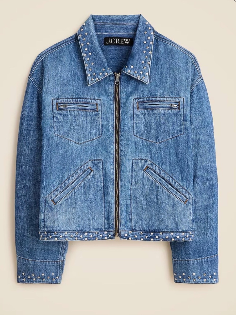 J. Crew Embellished Denim Jacket with Stud details